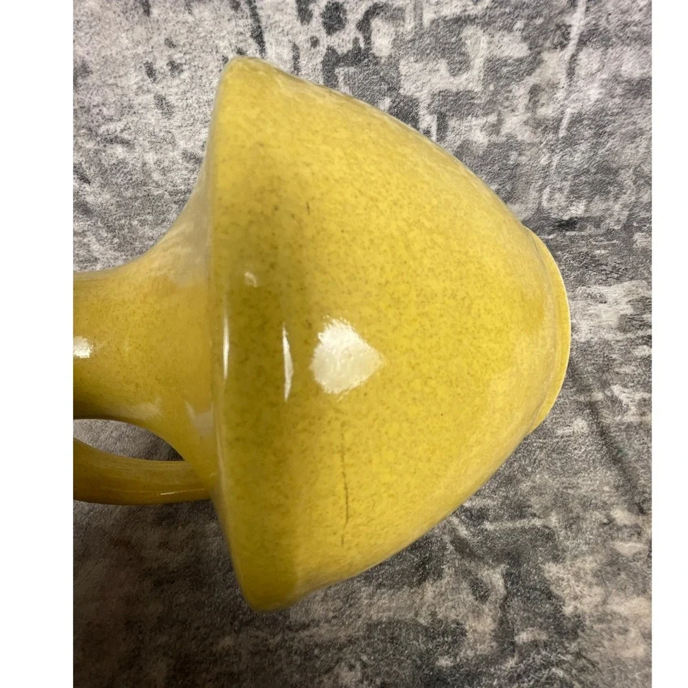 Vtg Pfaltzgraff Kitchen 64oz Pitcher 70s Mustard‎ Yellow Speckled Jug Farmhouse